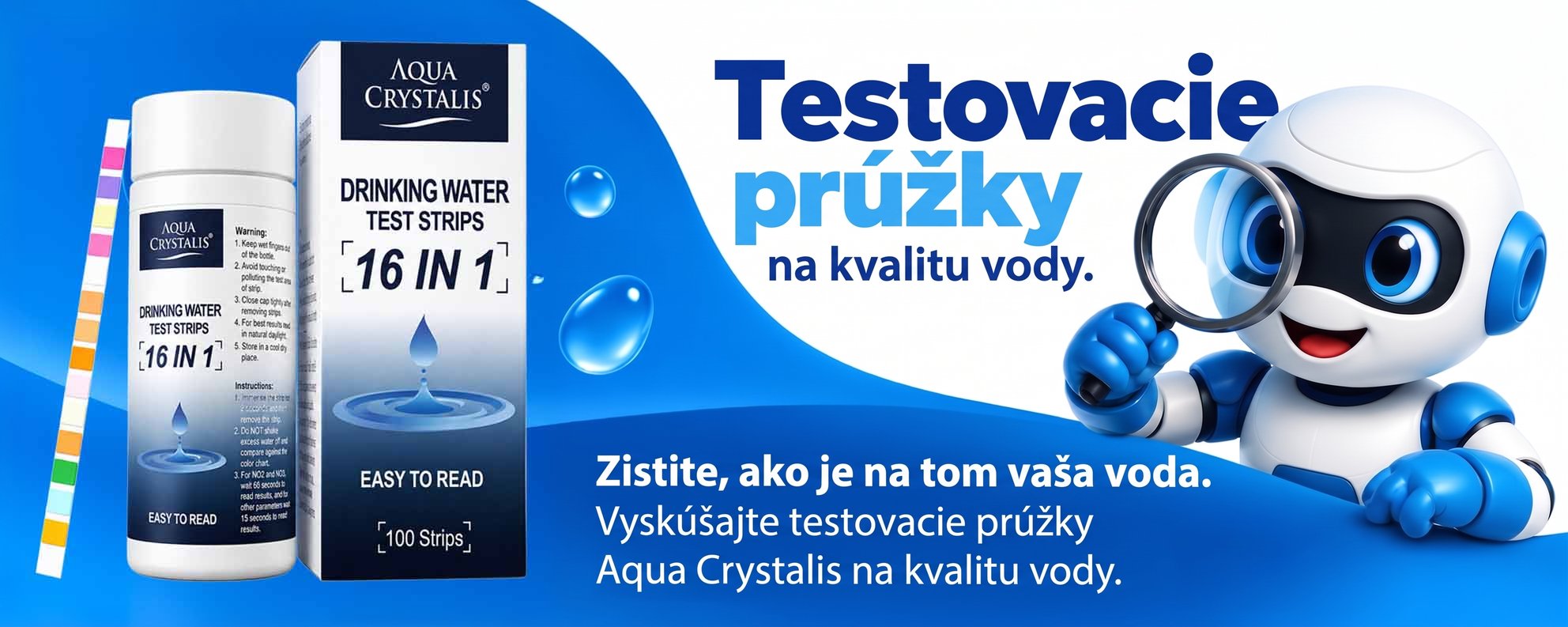 Testovacie prúžky pre vodu