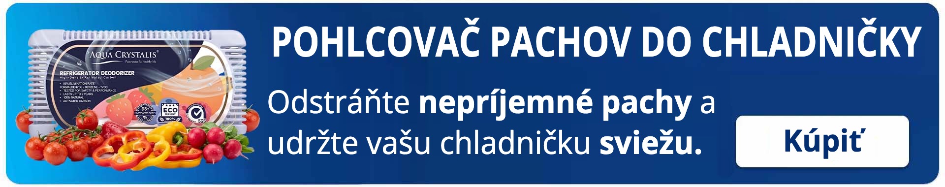Antibakteriálny pohlcovač pachov do chladničky Aqua Crystalis AC-RFD01