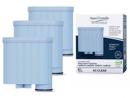 3x vodny filter aqua crystalis ac clean pre kavovary znacky philips saeco nahrada filtra aquaclean