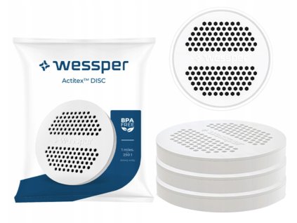 3x Filtračný disk Wessper Actitex Disc kompatibilný s karafami a fľašami Brita