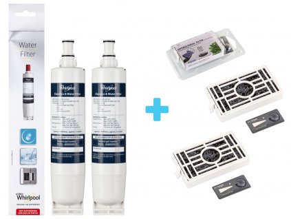 Vodný filter SBS002 pre chladničky Whirlpool + Antibakteriálny filter Microban - set 2+2