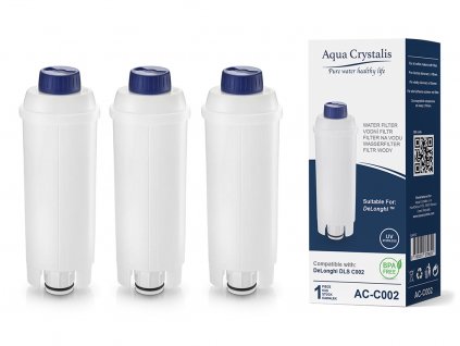 3x Vodný filter Aqua Crystalis AC-C002 pre kávovary značky Delonghi (náhrada filtra DLS C002)