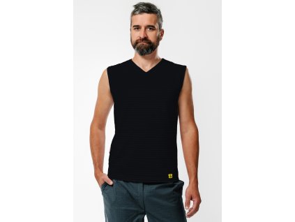 tricko bez rukavov spredu muz black