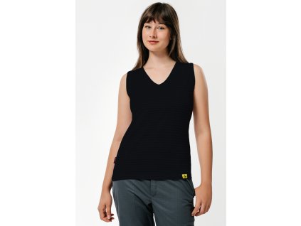 tricko bez rukava a vrecka spredu zena black