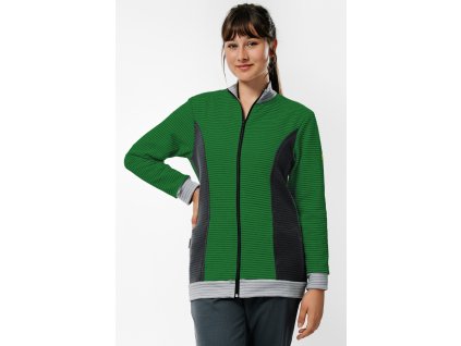 mikina na zips spredu zena green