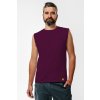 tricko bez rukavov s vreckom spredu muz plum