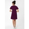 saty kratky rukav zozadu plum