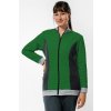 mikina na zips spredu zena green