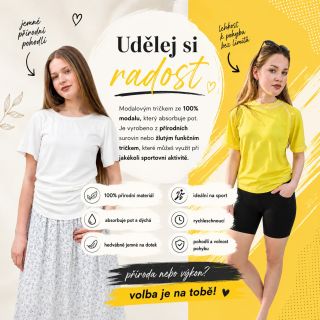 Udělej si radost tričkem, které se přizpůsobí tvému dni! ✨ 🌿 100% modal – příjemně jemný materiál z přírodních surovin,...