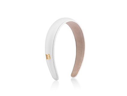 Legacy Leather Puffed Headband, white