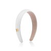 Legacy Leather Puffed Headband, white