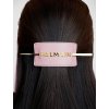 Pastel Pink Hair Barette with Golden Logo
