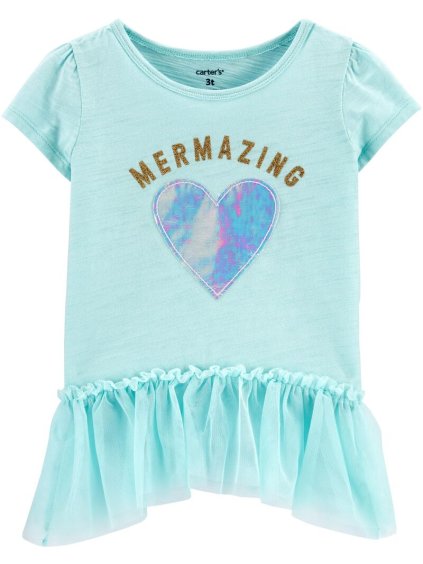 dívčí tričko/tunika carter´s  pro malou mořskou vílu-tyrkys