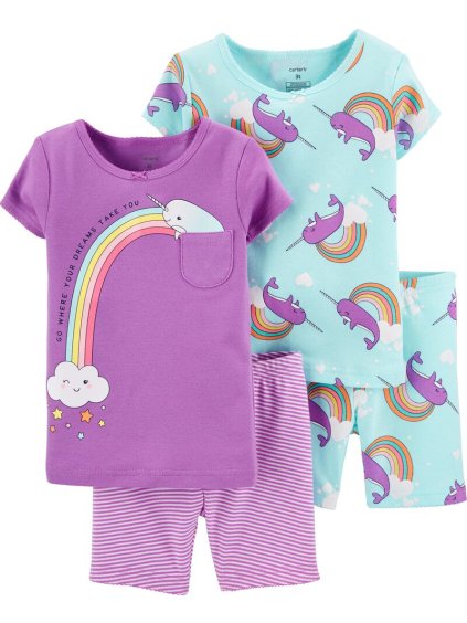 dívčí pyžama unicorn, 4-dílná sada carter´s
