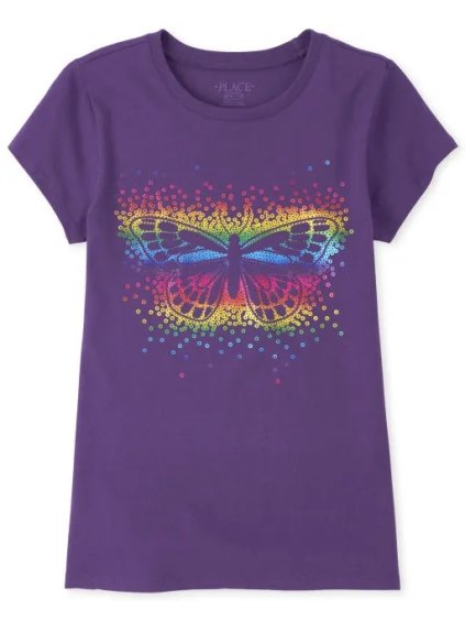 dívčí tričko children´s place - rainbow butterfly