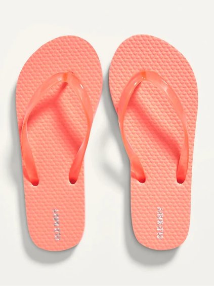 OLD NAVY Dámské a dívčí žabky pastelové barvy Coloured Flip-Flops Coral (Barva Oranžová, Velikost 36.5-38,stélka 23-24cm)