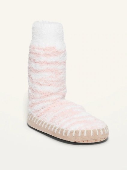 OLD NAVY Dívčí ponožky s pruhy Cozy Warm Stripped Slipper Socks (Barva Multicolor, Velikost 34,stélka 21.5cm)