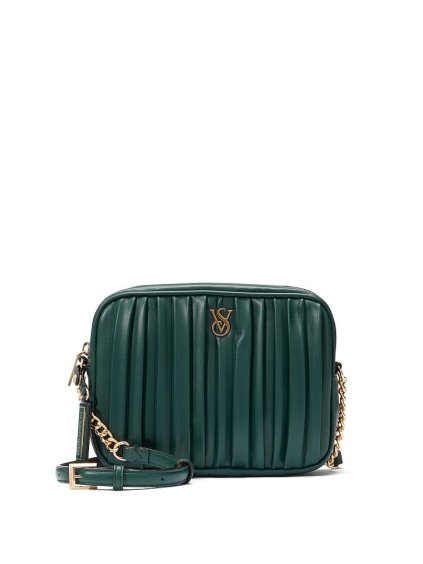 VICTORIA'S SECRET dámská kabelka brašna peněženka - Black Ivy Pleated Crossbody Camera Bag - zelená - cloogo.cz