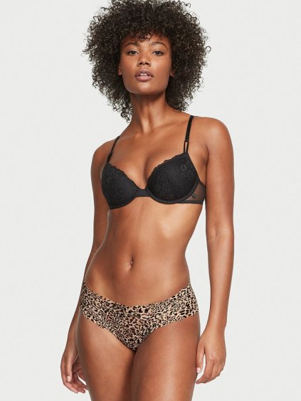 VICTORIA'S SECRET Dámské kalhotky brazilky Classic Animal Posey Lace Lace-Up Cheeky Panty (Barva Gepardí, Velikost XL)