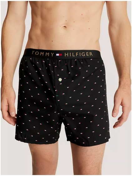 TOMMY HILFIGER Pánské trenky Regular Fit Microflag Woven Boxer (Barva Zelená, Velikost XXL)