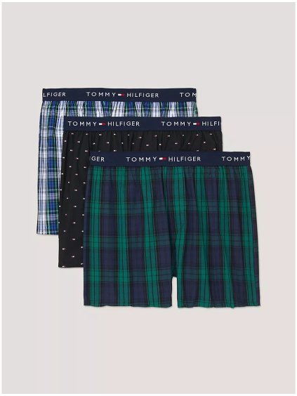TOMMY HILFIGER Pánské boxerky - Sada 3 kusů Cotton Classics Slim Fit Boxer 3-Pack - Černá - cloogo.cz