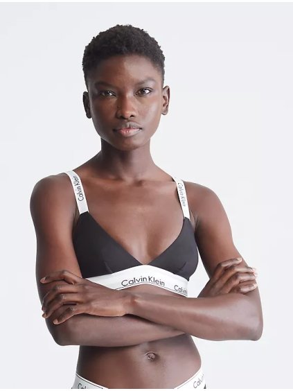 CALVIN KLEIN Dámská podprsenka Modern Cotton Crossback Unlined Bralette - Černá - cloogo.cz