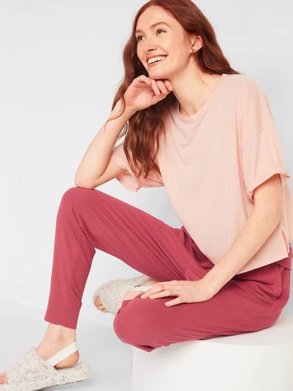 DÁMSKÉ JOGGER TEPLÁKY OLD NAVY (Barva Červená, Velikost M)