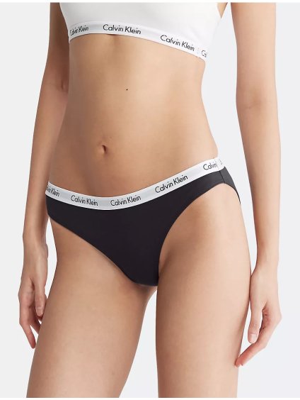 CALVIN KLEIN  dámské bavlněné bikiny s logem carousel  Carousel Logo Cotton Bikini černá