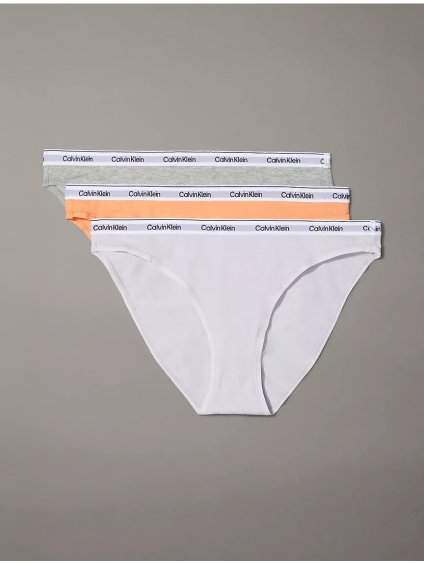 CALVIN KLEIN  dámské bavlněné bikiny s logem - sada 3 kusů  Modern Logo 3-Pack Bikini multicolor