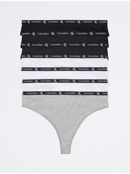 CALVIN KLEIN  dámské moderní bavlněné elastické Bikiny - sada 7 kusů  Calvin Klein 1996 Cotton Stretch 7-Pack Modern Thong multicolor 