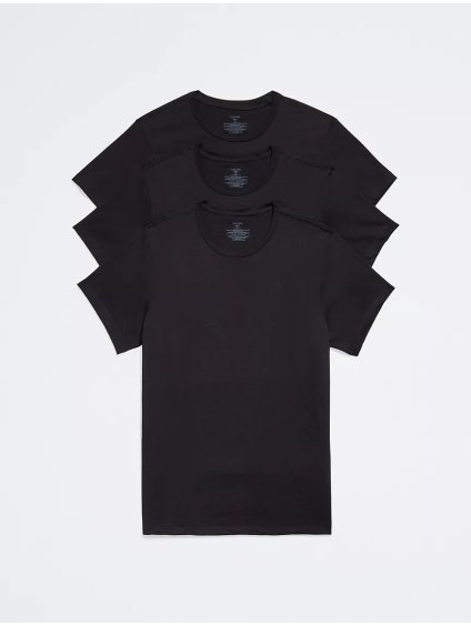 CALVIN KLEIN  pánské bavlněné tričko s kulatým výstřihem - sada 3 kusů Cotton Slim Fit 3-Pack Crewneck T-Shirt černá