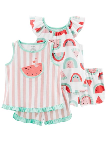 CARTER'S Kojenecká souprava s melounem Loose Fit Poly Pyjamas sada 4 kusů