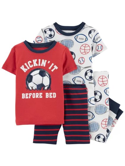 CARTER'S Chlapecké pyžamo s krátkým rukávem s fotbalovým motivem 100% Snug Fit Cotton PJs