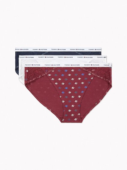 TOMMY HILFIGER Dámské bokové kalhotky sada 3 kusů