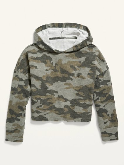 OLD NAVY Dívčí oversized army mikina s kapucí