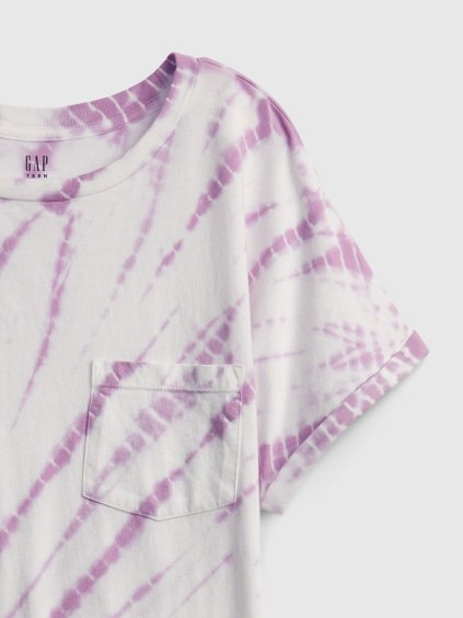 GAP Dívčí oversized tričko s krátkým rukávem (Barva Fialová, Velikost 140-146)