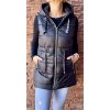 Dámska predĺžená vesta s kapucňou 908 čierna