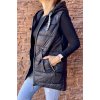 Dámska predĺžená vesta s kapucňou 908 čierna