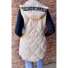 Dámska predĺžená vesta s kapucňou 907 béžová