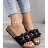 Dámske korkové šľapky CK278 black