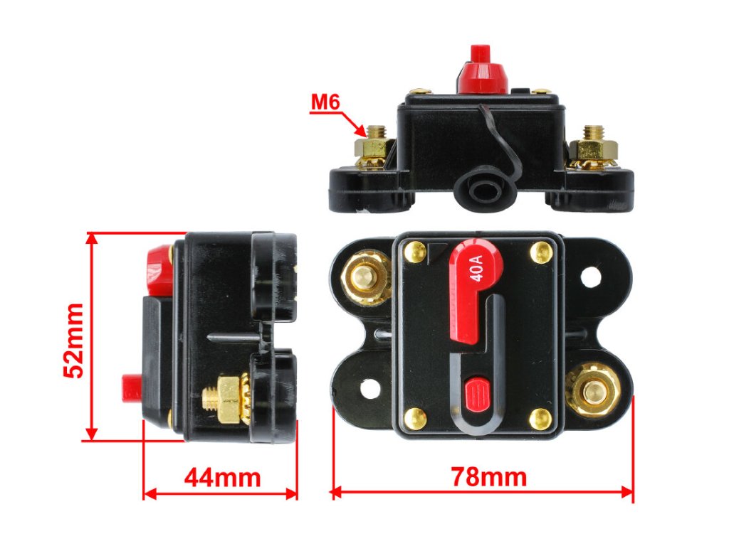 Elektronicky jistic 40A rozmery 7