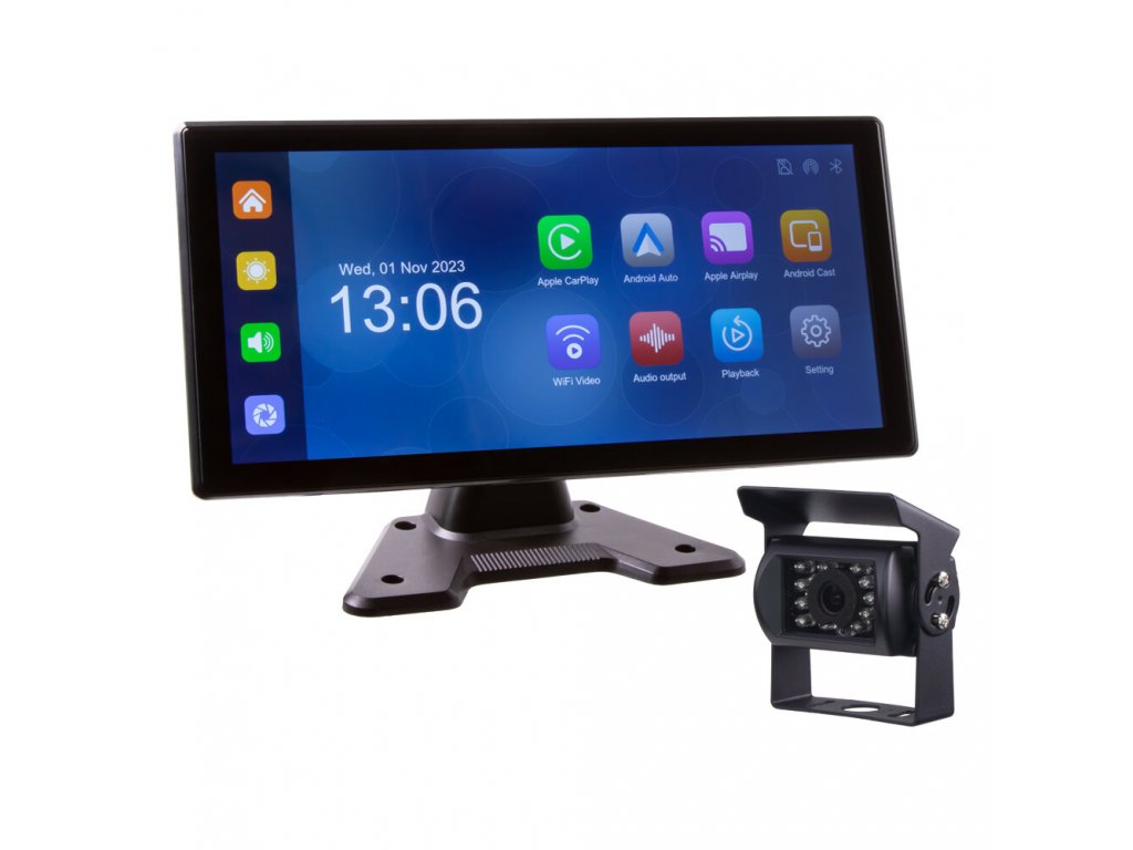 Set monitor 10,36 4x 4PIN s Apple CarPlay, Android auto, Bluetooth, DVR, +  kamera + 15m kabel ds-136caDVRset - CLS