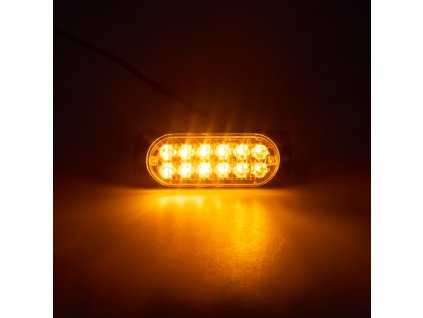 SLIM výstražné LED světlo vnější, oranžové, 12/24V,12 x 1W