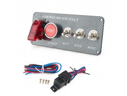 Panel s 4x spínači + tlačítko START, 12V
