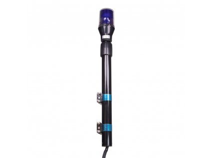 LED maják, 12V, 30LED modrý s teleskopickou tyčí na motocykl