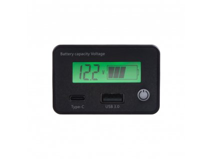 Indikátor baterie 8-30V s USB/USB-C zásuvkou