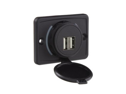 2x USB 3,1A zásuvka 12/24V, montáž na povrch