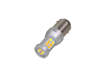 LED BAY15d (dvouvlákno) bílá/oranžová, 12-24V, 22LED/5630SMD