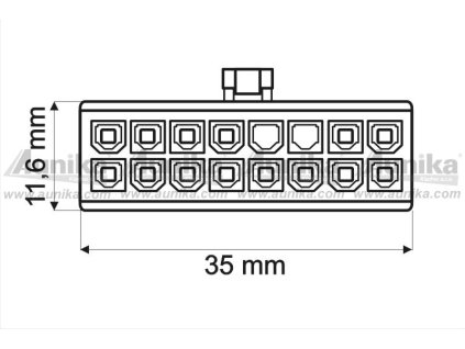 Detail a rozmery konektoru 39