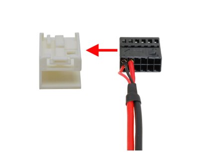 AUX vstup pro autoradia VW skoda detail konektoru
